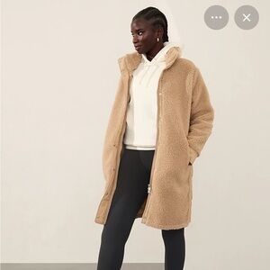 Athleta Fleece Hybrid Coat in Dune
